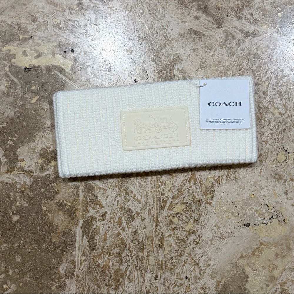 Coach Ivory Knit Headband